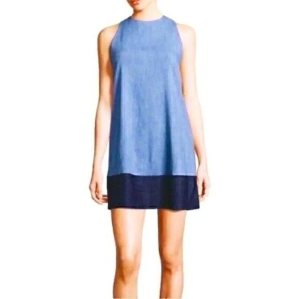 Alice + Olivia Doris Chambray Trapeze Denim Dress